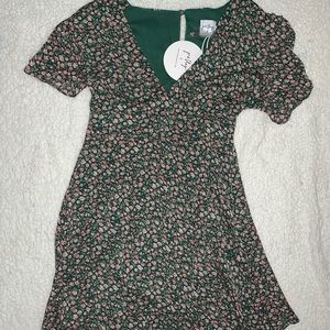 green floral dilan mini dress